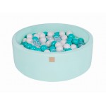 MeowBaby igralni bazen s kroglicami Mint: Turquoise/Transparent/White