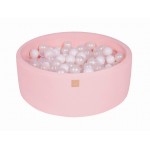 MeowBaby igralni bazen s kroglicami Light Pink: White/Transparent/White Pearl