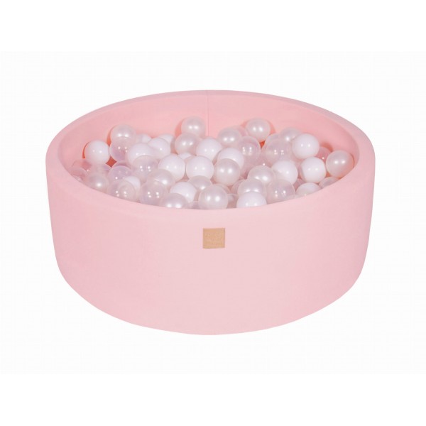 MeowBaby igralni bazen s kroglicami Light Pink: White/Transparent/White Pearl