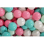 MeowBaby igralni bazen s kroglicami Light Pink: White Pearl/Turquoise/Light Pink/Mint