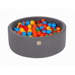 MeowBaby igralni bazen s kroglicami Dark Grey: Yellow/Red/Dark Green/Orange/Blue 