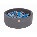 MeowBaby igralni bazen s kroglicami Dark Grey: Blue/Transparent/Babyblue