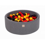 MeowBaby igralni bazen s kroglicami Dark Grey: Yellow/Red/Black 