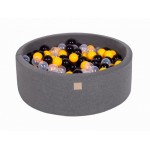 MeowBaby igralni bazen s kroglicami Dark Grey: Yellow/Black/Transparent 